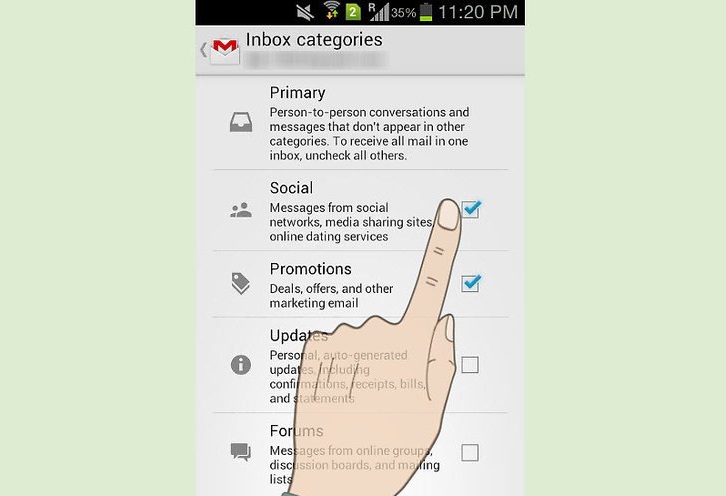 How to add or remove inbox categories &amp; tabs in Gmail on Android